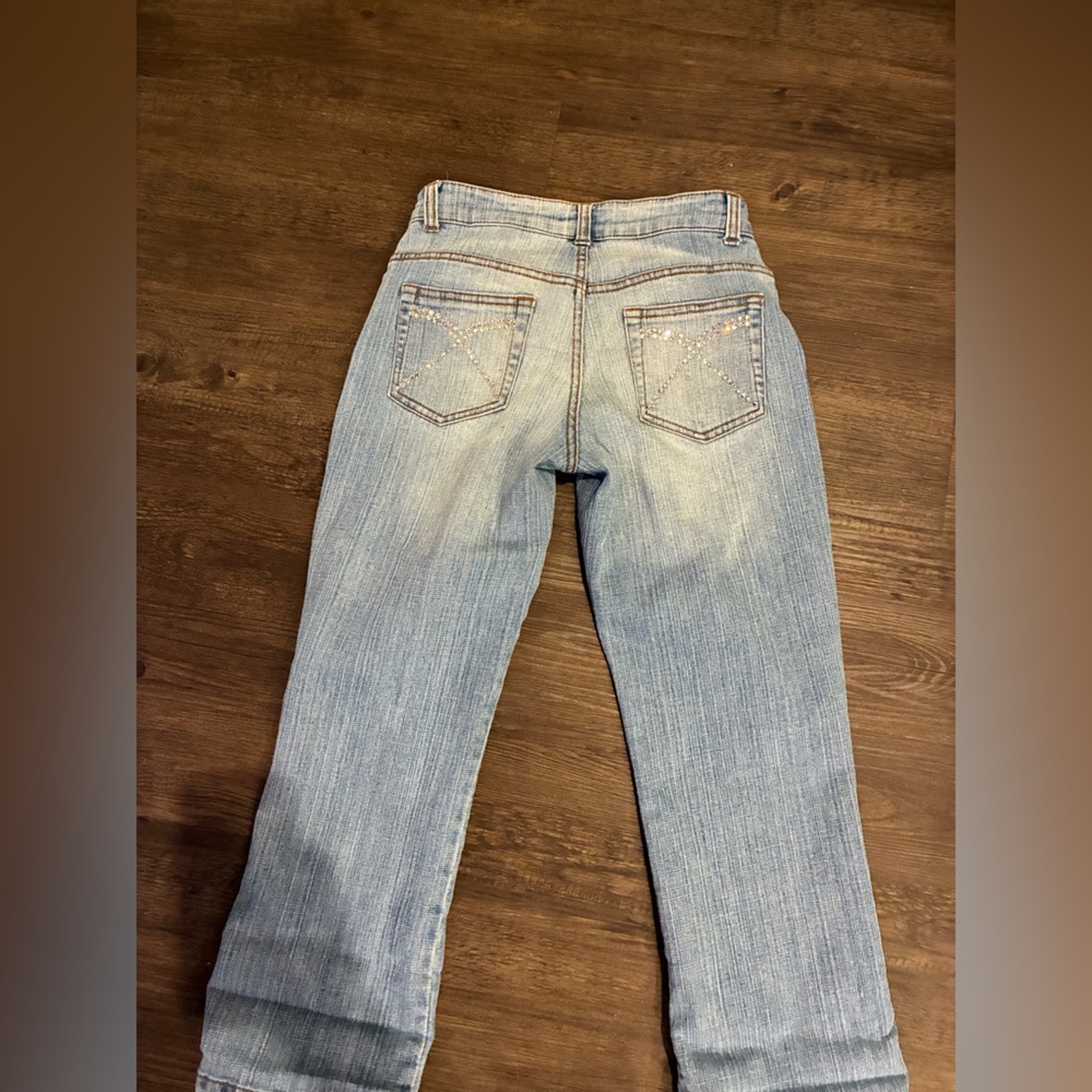 Cache Rhinestone Light Blue Women Jeans 0 vintage